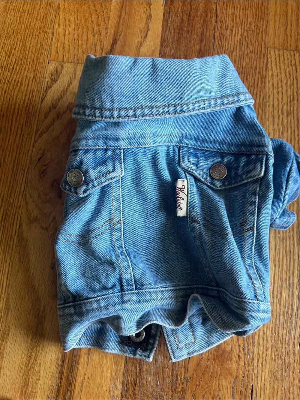 Denim Dog Jacket for Small Dogs - Light Blue